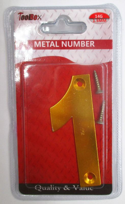 Metal Number 7.3cm #1 (Set Of 4)