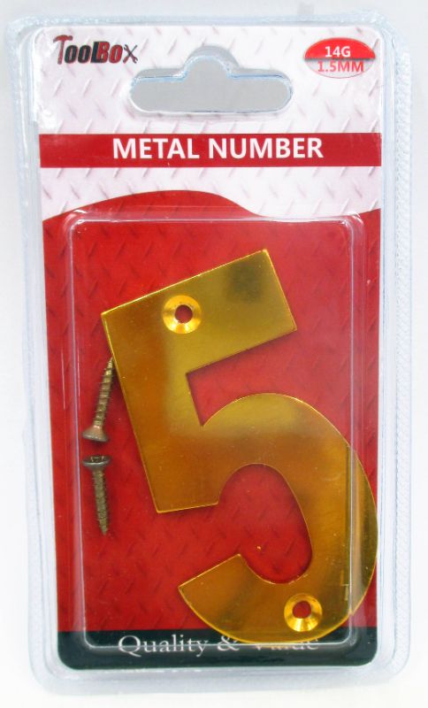 Metal Number 7.3cm #5 (Set Of 4)