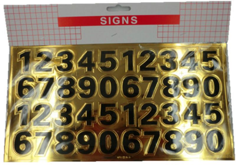 Sign - Black Number - 32.5 X 17.5cm (Set Of 4)