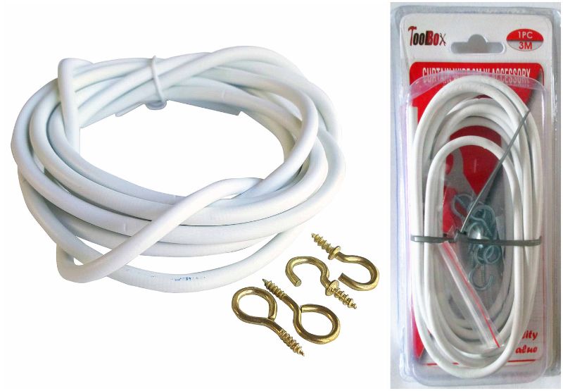 Curtain Wire - 3m With Accessory (Set Of 6)