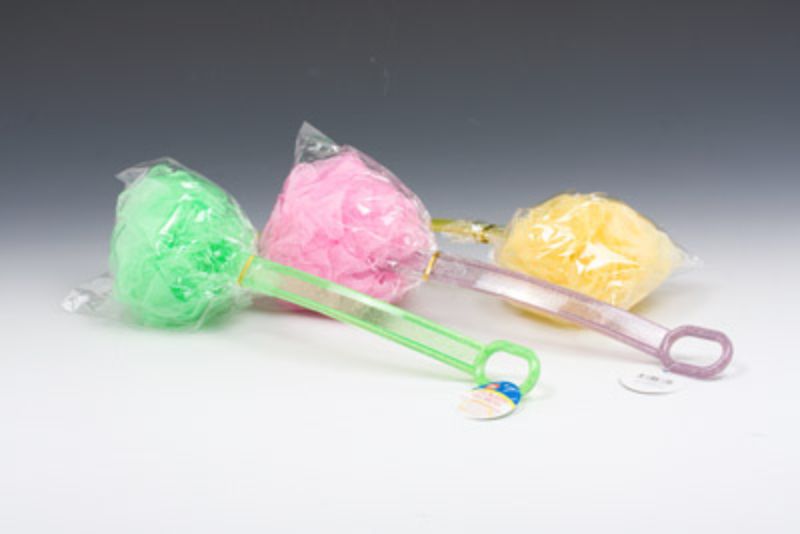 Plastic Bath Ball Brush With Handle (Set Of 6 Assorted)