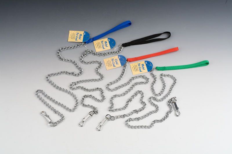 Dog Lead - Metal Chain 1.2m (Set Of 4 Assorted)