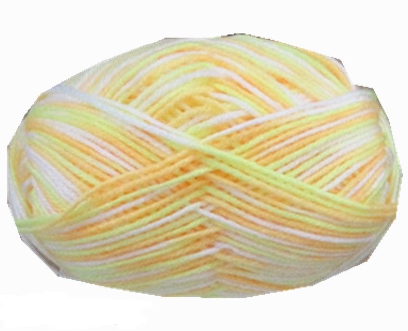 Yarn Acrylic - 2 Tone Yellow / White 100g (Set Of 6)