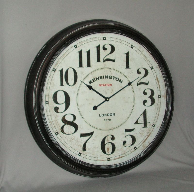 Clock - W/Glass Kensington Black (62cm)