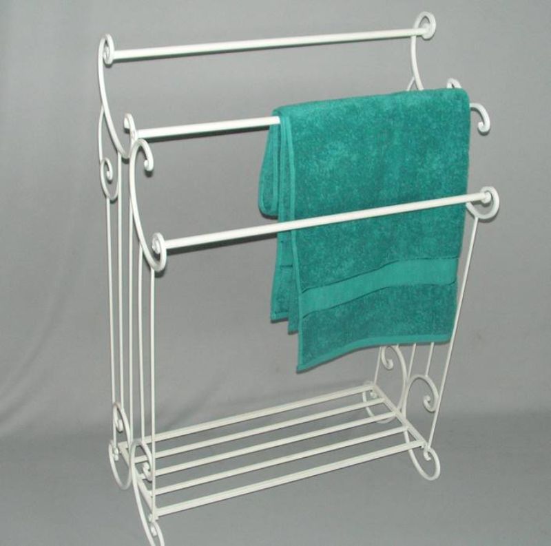 Cream towel rack (92cm) providing stylish storage for towels; durable and minimalist design suits any bathroom decor.