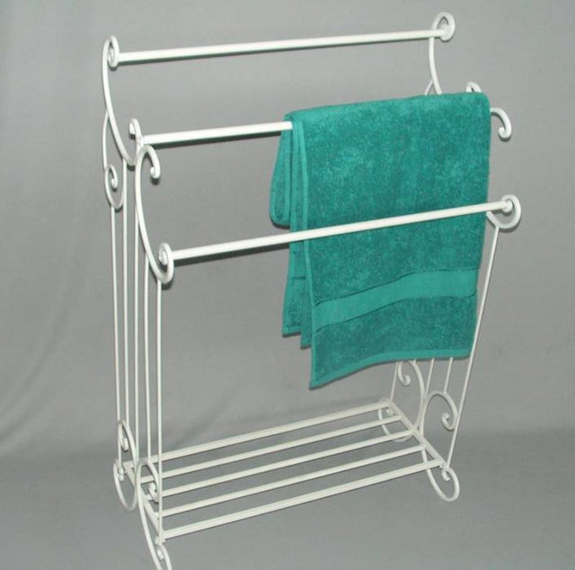 Cream towel rack (92cm) providing stylish storage for towels; durable and minimalist design suits any bathroom decor.