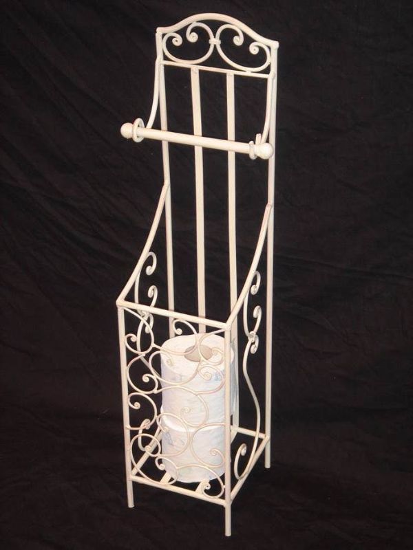 Cream toilet roll and spare roll holder, 75cm, stylish and functional for organized bathroom storage.