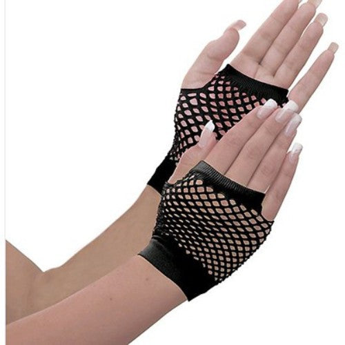 Awesome 80's Fishnet Gloves Black