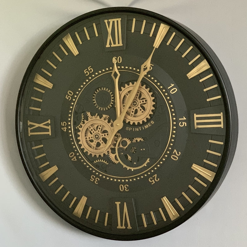 Gear Clock - Black & Gold (59cm)