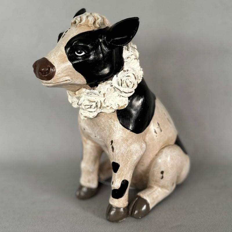 Ornament - Cow With Laurel (14 x 17cm)