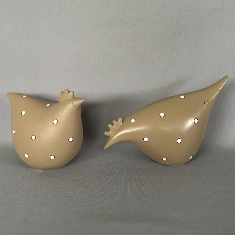 Ornament - Green Spotted Chooks 16 x 10cm (Set of 2)