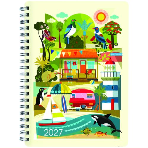 2027 Weekly Diary Collins Kiwi Vibe A63 Wirebound Set of 3