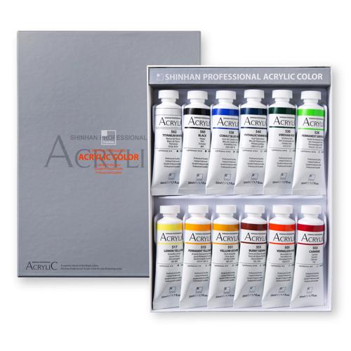 Professional Acrylic Paint Set ShinHan 50ml Tubes Pack of 12