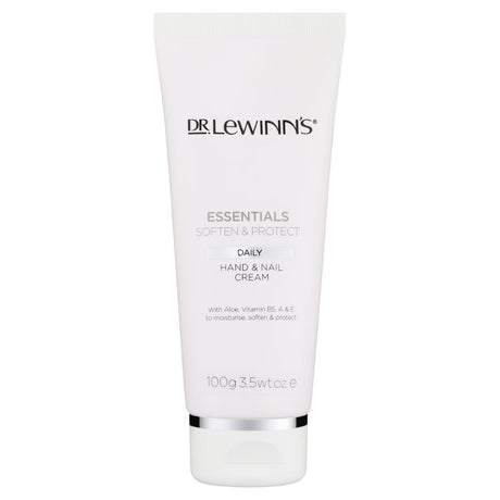 Dr. Lewinn's 100g Hand & Nail Cream, a non-greasy formula for deep hydration and nourishment of skin and nails.