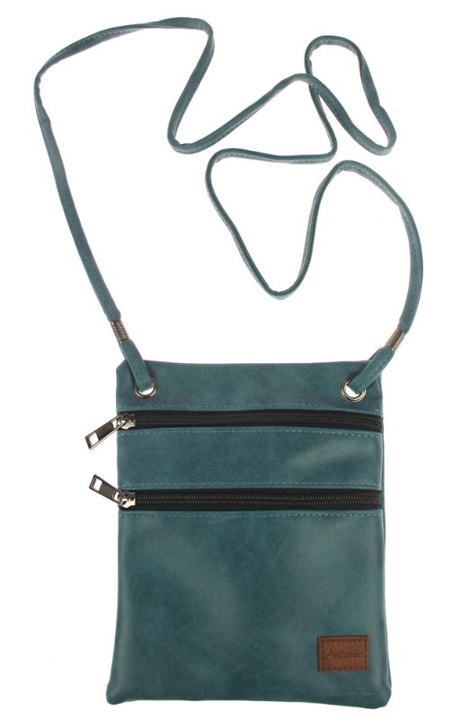 Set of 2 forest green PU leather compartment bags, stylish and functional, perfect for organizing daily essentials.