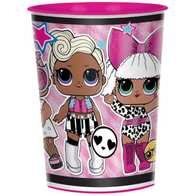 LOL Surprise Together 4EVA Favor Cup in metallic plastic, perfect for parties with colorful designs and iconic characters.