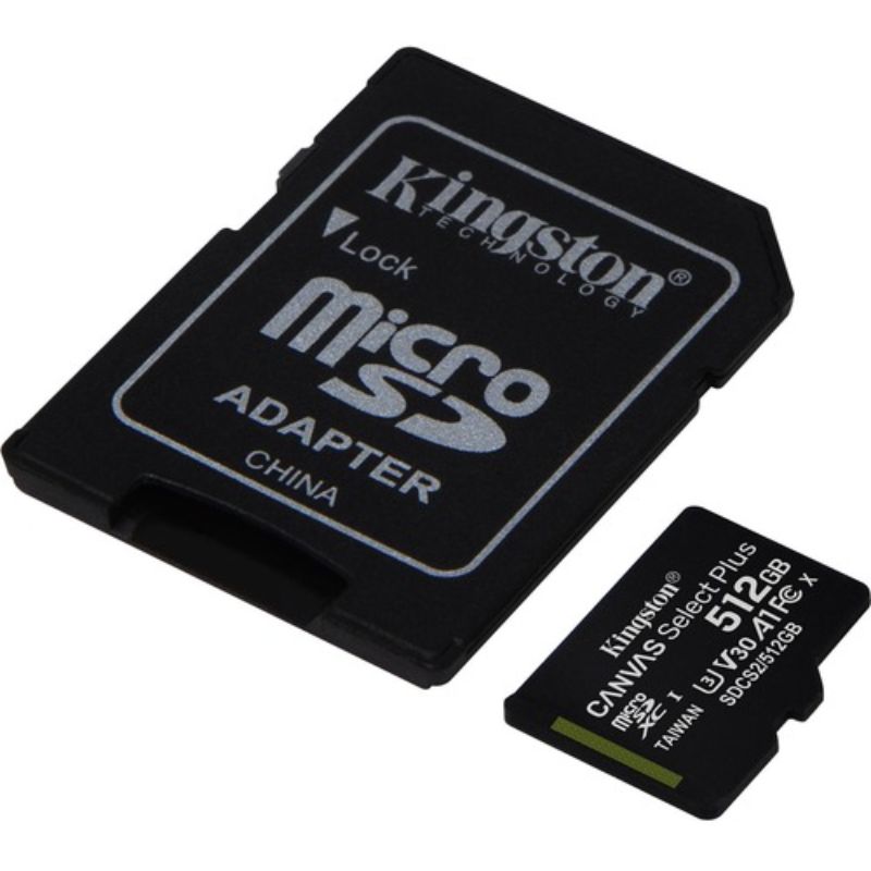 Kingston Canvas Select Plus 512 GB Class 10/UHS-I (U3) microSDXC - 1 Pack - 100