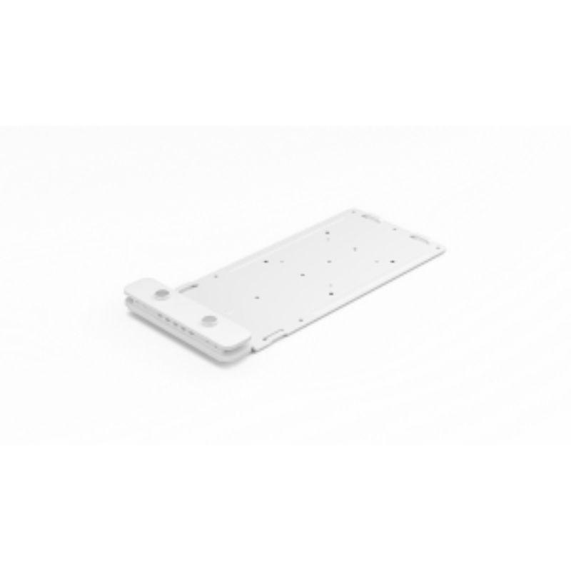 Logitech Tap PC Mount in Offwhite, a secure bracket for discreetly mounting small compute devices, enhancing video conferencing setups.