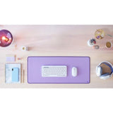 Logitech Studio Series Mouse Pad in lavender, 300 mm x 700 mm, features a soft surface, anti-slip base, and spill-resistant design.