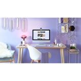 Logitech Studio Series Mouse Pad in lavender, oversized 300mm x 700mm, soft surface, spill-resistant, anti-slip base.