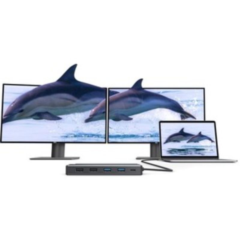 Alogic USB-C 12-in-1 Dual Display Mini Dock - MV2 - 3 Displays Supported - 1920