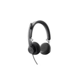 Logitech Zone Headset: Wired USB Type-C headset with noise-canceling mic, designed for clear audio in busy workspaces.