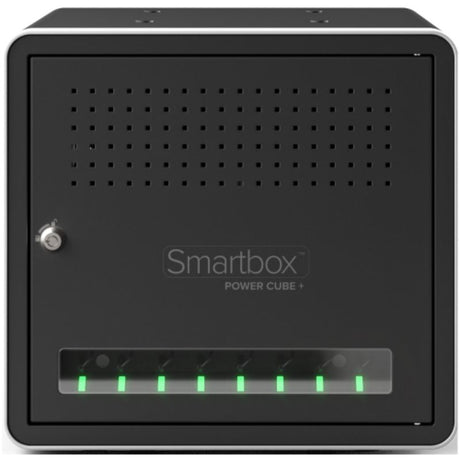 ALOGIC Smartbox Power Cube: 8 Bay USB-C charging station for up to 14 devices, stackable design for organized workspace.