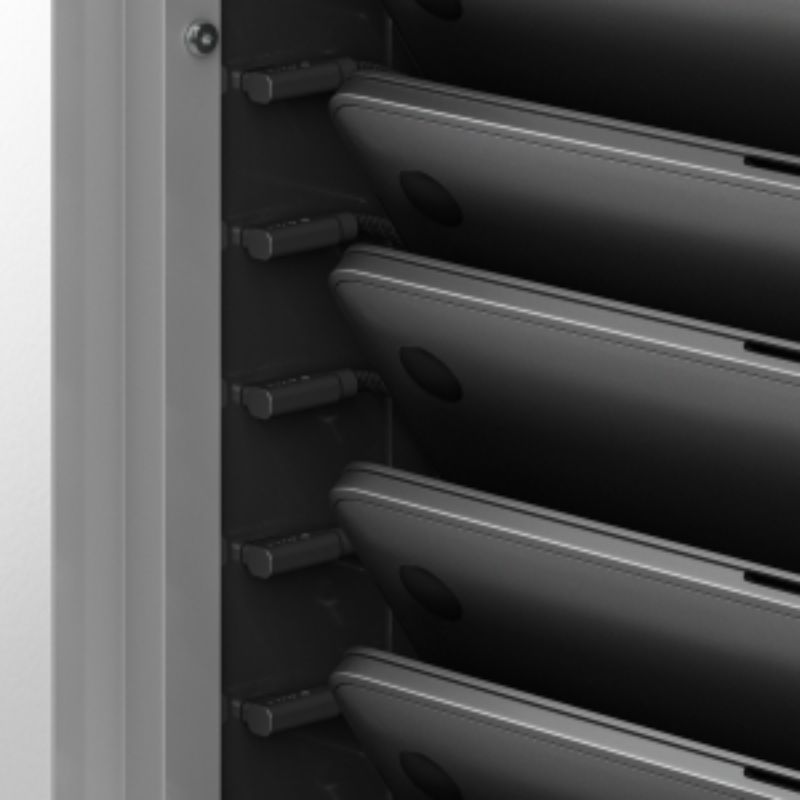 ALOGIC Smartbox Power Wall with 15 tilt bays for USB-C devices, accommodates 13 devices for fast, reliable charging.