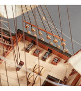 Detailed 1/65 scale model of the Santa Maria ship, capturing its historical design with customizable painting features.