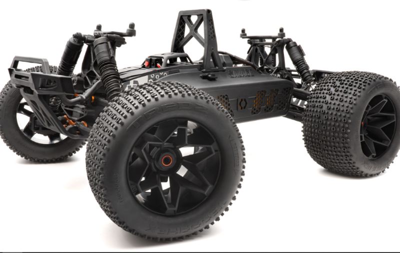 High-performance cFlux 1/8 Savage X V2 GT-6 RC monster truck, designed for speed, stunts, and rugged terrain domination.