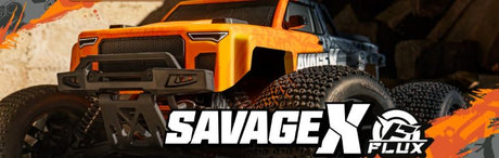 cFlux 1/8 Savage X V2 GT-6 Radio Control Car, high-speed monster truck with brushless motor and rugged design for all terrains.