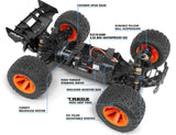 High-speed blue RC car with brushless motor, 4WD, and durable off-road features for thrilling outdoor adventures.