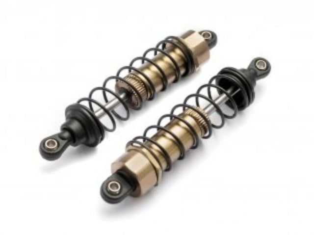 High-performance aluminum front shock absorbers for off-road vehicles, enhancing stability and comfort on rugged terrains.