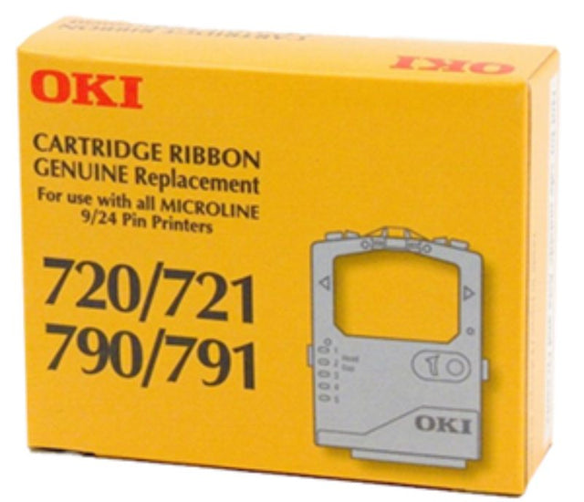 OKI Microline cartridge ribbon for ML700 series, ensuring crisp, clear prints and easy installation for efficient printing.