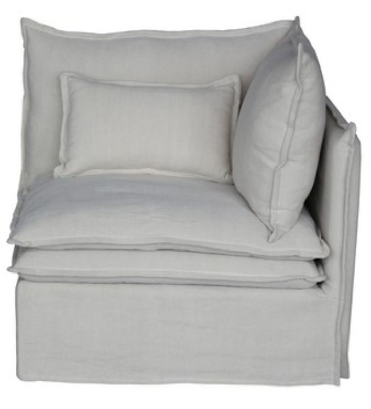 MALTA DOUBLE CUSHION SECTIONAL CORNER RIGHT - SALT & PEPPER (95CM)