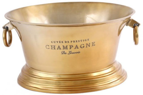 Stylish aluminum and brass champagne bucket, 45.5cm, perfect for keeping bubbly chilled at any celebration.