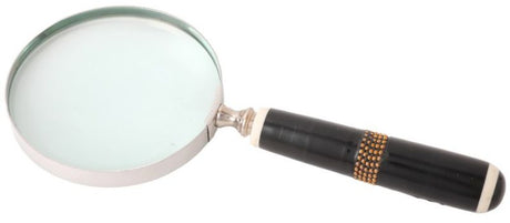 Elegant 23.5cm brass/resin magnifier for enhanced reading, featuring a stylish design and superb clarity for fine details.