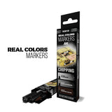 AK Interactive - RC Markers - Chipping - Set 3 Real Colors Markers