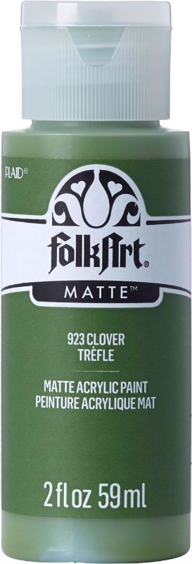 Vibrant Folk Art Acrylic Paint in CLOVER JA923, 2oz tube, ideal for creative projects on various surfaces.