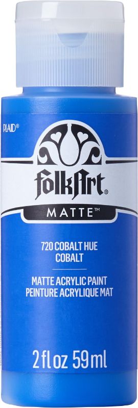 Vibrant 2oz Cobalt Hue acrylic paint ideal for various surfaces, perfect for blending, shading, and creative projects.