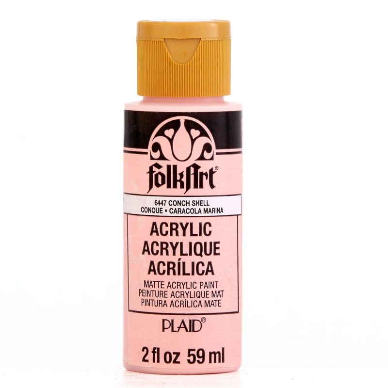 Folk Art Acrylic Paint 2oz in Conch Shell 6447 offers creamy consistency and vibrant color for versatile arts and crafts projects.