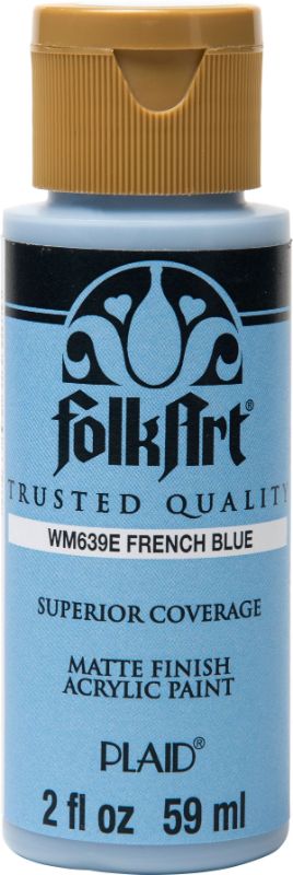 Vibrant French Blue acrylic paint in 2oz tube for smooth blending and coverage in arts and crafts projects.