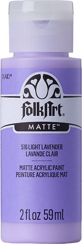 Light Lavender Folk Art Acrylic Paint in a 2oz tube, ideal for artists and crafters, offering excellent blending and matte finish.