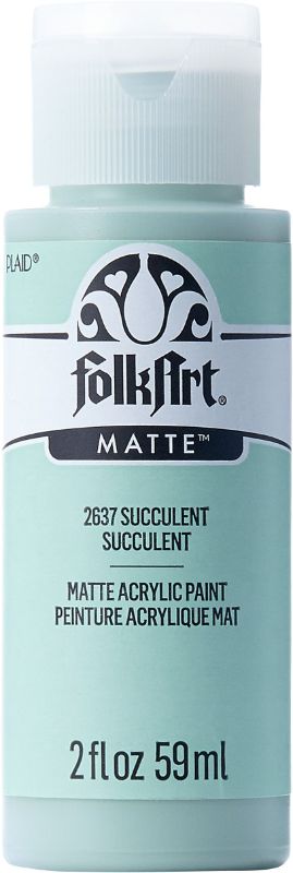 Folk Art Acrylic Paint 2oz in SUCCULENT hue, creamy consistency, ideal for crafting, stenciling, and versatile art projects.