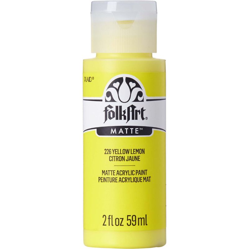 Folk Art Acrylic Paint 2oz/59ml  YELLOW LEMON JA226