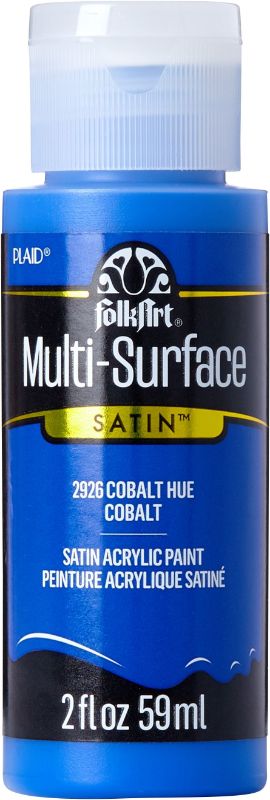 Folk Art 2oz Cobalt Hue acrylic paint for versatile crafting on various surfaces, featuring vibrant color and smooth application.