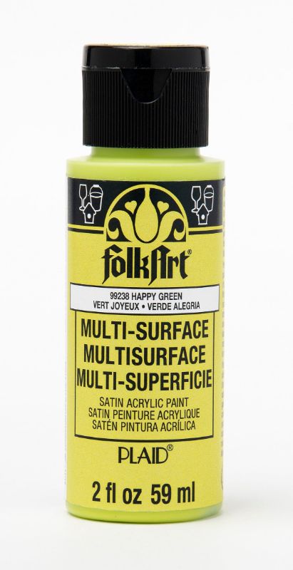 Folk Art Multi-surface Acrylic Paint 2oz/59ml HAPPY GREEN 99238