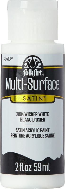 Folk Art Multi-surface Acrylic Paint in Wicker White, 2oz, ideal for various surfaces with a smooth, creamy finish.