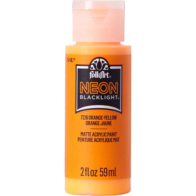 Folk Art Acrylic Paint Neon Blacklight 2oz/59ml ORANGE-YELLOW 7226E