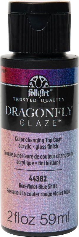 Folk Art Dragonfly Glaze Acrylic Paint 2oz/59ml RED-VIOLET-BLUE SHIFT 44382E